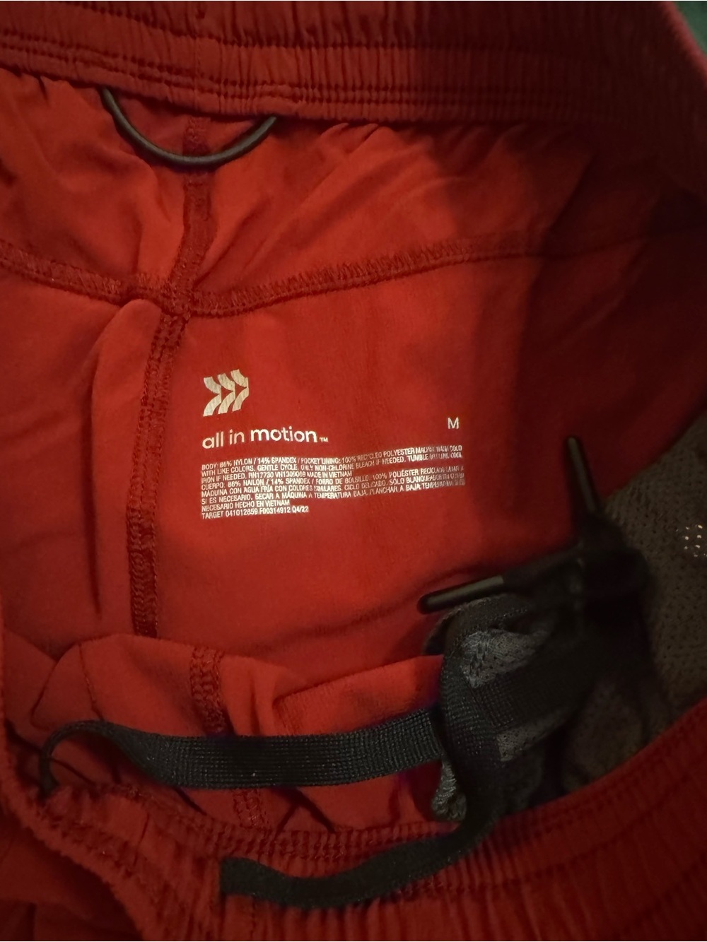 all in motion Red and Green Men's Athletic Shorts with Zip Pockets - Picture 3 of 7